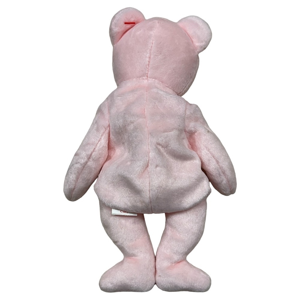 CURE 2003 RARE Collectible Ty Beanie Babie Pink Teddy Bear Plush Toy! - Picture 3 of 5